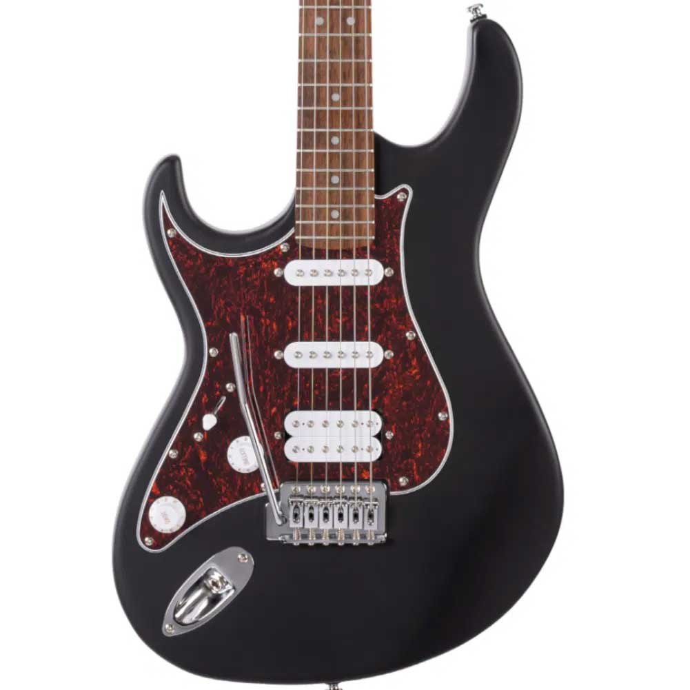 Cort G110LH OPBK Rosewood-Jatoba Fingerboard HSS Left Handed Electric Guitar 6 Strings with Gig Bag Open Pore Black