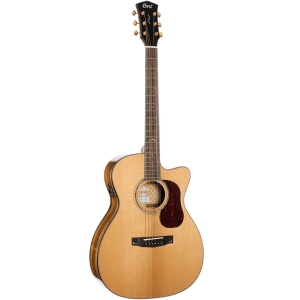 Cort Gold OC6 Bocote Natural Glossy Orchestra Model Cutaway Body with Fishman Flex Blend System Electro Acoustic Guitar with Deluxe Soft-Side Case.