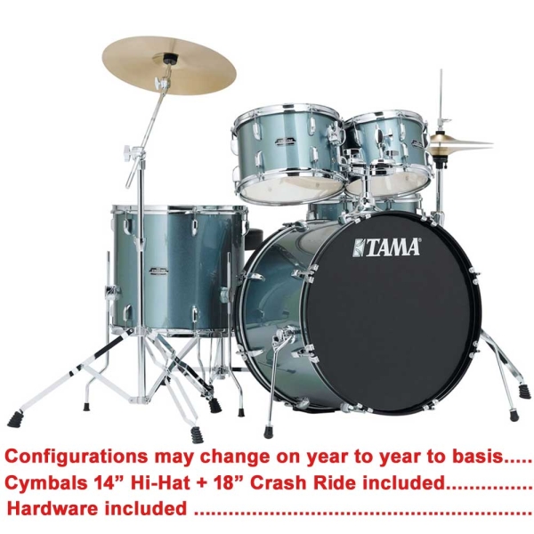 Tama Stagestar SG52KH5C CSV 5 Pcs 22" Drum Kit with 14"Hi-hat 18"Crash Ride Cymbals Hardware & Throne