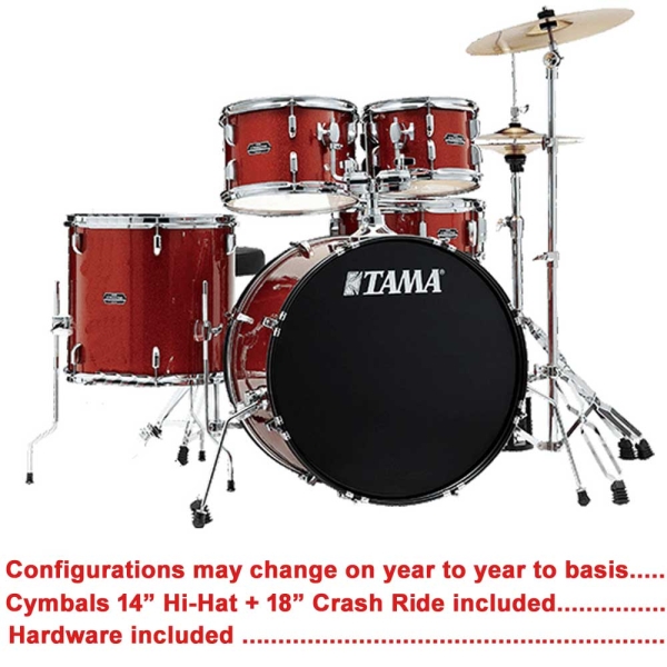 Tama Stagestar SG52KH5C SCP 5 Pcs 22" Drum Kit with 14"Hi-hat 18"Crash Ride Cymbals Hardware & Throne