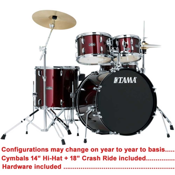 Tama Stagestar SG52KH5C WR 5 Pcs 22" Drum Kit with 14"Hi-hat 18"Crash Ride Cymbals Hardware & Throne