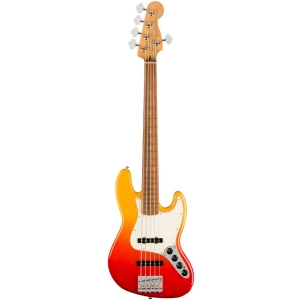 Fender Player Plus Jazz Bass V Active Passive Toggle Pau Ferro Fingerboard SS 5 String Bass Guitar with Gig Bag Tequila Sunrise 0147383387