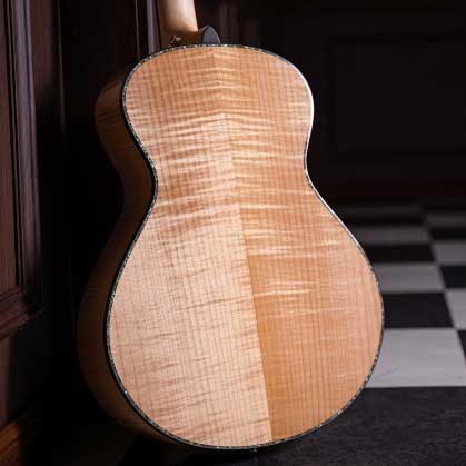 “AAA” Grade Solid Flamed Maple Back and Sides 