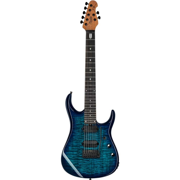 Sterling JP157DQM CPD by Music Man John Petrucci Dimarzio Quilted Maple Veneer Top 7 String Electric Guitar with Deluxe Bag