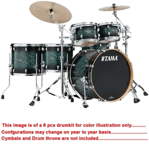 Tama Starclassic Performer MBS52RZS-MSL Maple-Birch 7 Pcs 22" Drum Shell Pack Lacquer Finish Molten Steel Blue Burst MBS52RZS-MSL+MBSS55-MSL+MBST8A-MSL