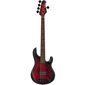 Sterling RAY35PB-DSBS-R2 Dark Scarlet Burst Satin by Music Man Stingray 5 String Bass Guitar