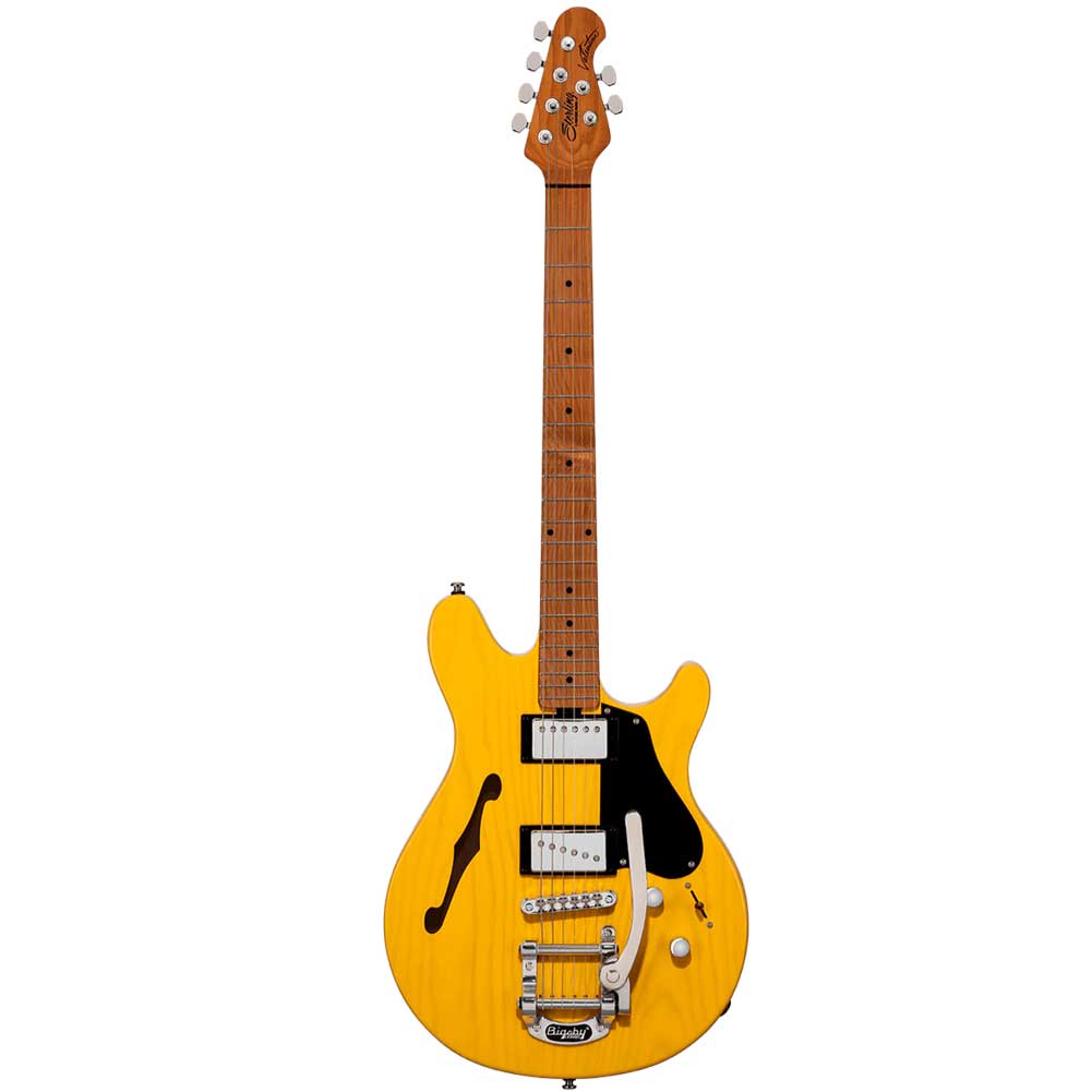 Sterling JV60CB BSC M2 by Music Man Valentine Chambered Signature with Bigsby 6 String Electric Guitar with Gig bag Musicians Cart