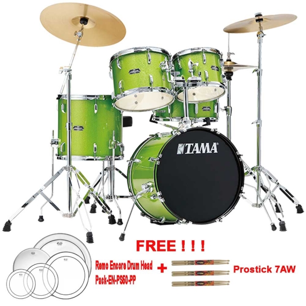 Tama Stagestar SG52KH5C LGS 5 Pcs 22" Drum Kit with 14"Hi-hat 16"Crash Cymbals Throne Extra Drum Heads Drum Sticks & Hardware