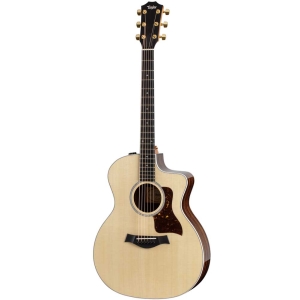 Taylor 214ce-Nat DLX Grand Auditorium Venetian Cutaway Ebony Fretboard 200 Series Expression System 2 Electro Acoustic Guitar with hardshell case