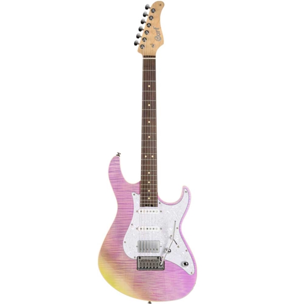 Cort G280 Select TCP Trans Chameleon Purple HSS Electric Guitar 6 String with Gig Bag