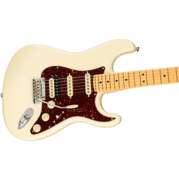 Fender American Professional II Stratocaster Maple Fingerboard HSS Electric Guitar with Deluxe Molded Case Olympic White 0113912705