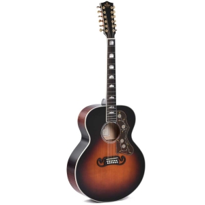 Sigma GJA12-SG200 Dark Vintage Sunburst Fishman Sonitone 12 String Electro Acoustic Guitar with Softshell Case