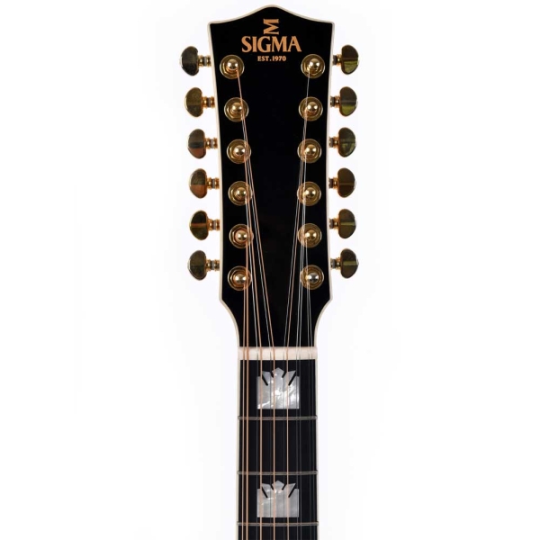Sigma GJA12-SG200 Dark Vintage Sunburst Fishman Sonitone 12 String Electro Acoustic Guitar with Softshell Case