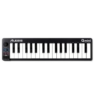 Alesis Q Mini Portable 32 Key USB MIDI Keyboard Controller with Velocity Sensitive Synth Action Keys and Music Production Software Included