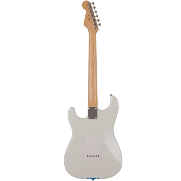 Fender Japanese Traditional 60s Stratocaster 2023 Limited Edition Rosewood Fingerboard SSS Electric Guitar with Gig Bag Olympic White with Blue Competition Stripe 5361200385