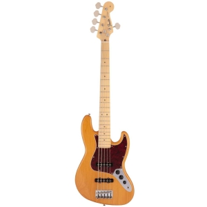 Fender Japanese Hybrid II Jazz Bass Rosewood Fingerboard SS 5 String Bass Guitar with Gig Bag Vintage Natural 5662202307