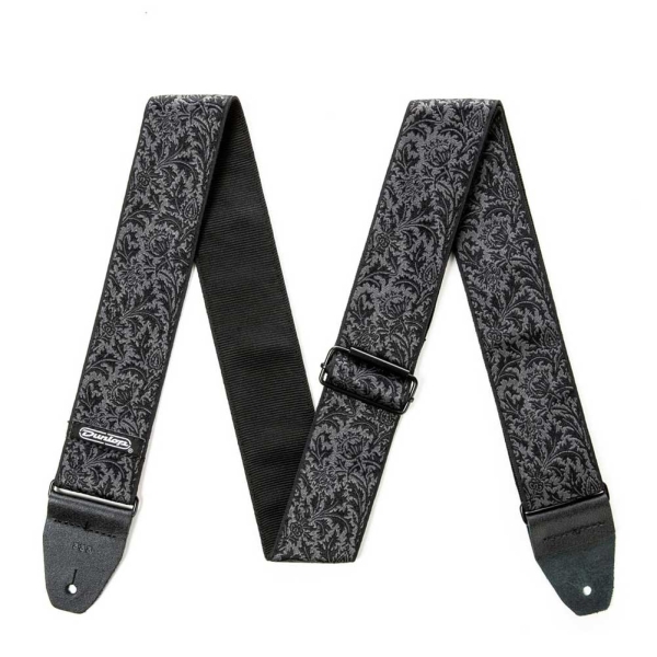 Dunlop D6714 Jacquard Woven Black Thistle Designer Guitar Strap