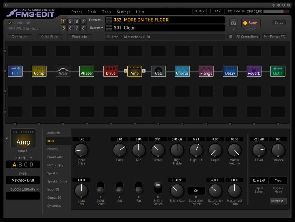 Fractal Audio FM3 Mark II Turbo Amplifier Modeler Multi FX Fractal Audio FM3 Mark II Turbo Amplifier Modeler Multi FX