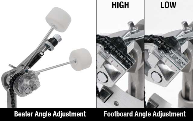 Individual Adjustment of Beater & Footboard Angle