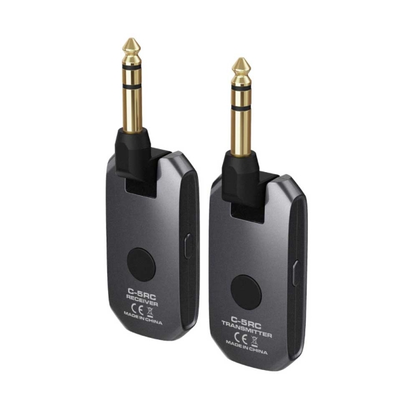 NUX C-5RC 5.8GHz UHF Wireless Guitar System and Low Interference Transmitter Receiver a connection for All Types of Guitar with Active or Passive Pickup Auto Match Mute Function and Charging Case included