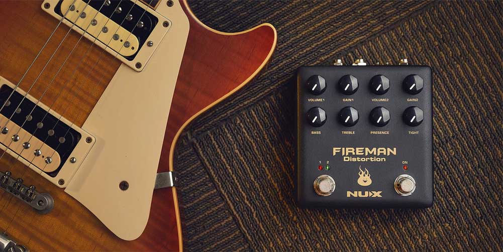 NUX NDS-5 Fireman Distortion Guitar Effect Pedal Dual Channel Brown Sound in a Box