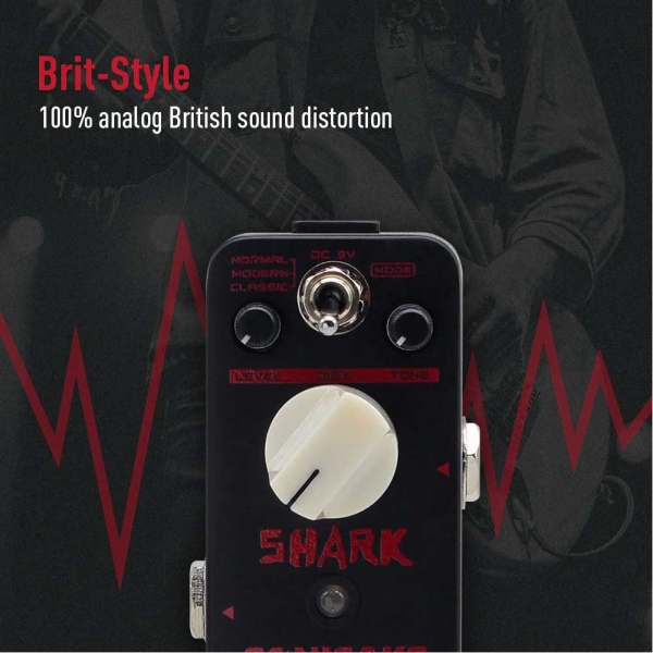 SONICAKE QSS-05 Shark High-Gain British Distortion Mini Stompbox Guitar Effects Pedals
