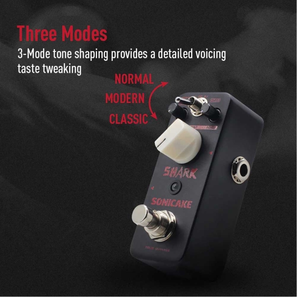 SONICAKE QSS-05 Shark High-Gain British Distortion Mini Stompbox Guitar Effects Pedals