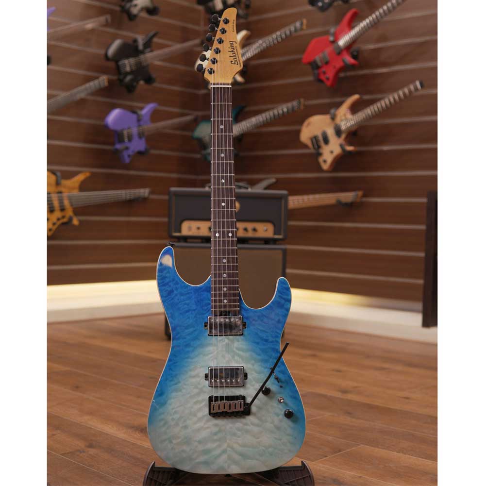 Soloking MS-1 TW Custom 22 HH Flat Top in Turquoise Wakesurf with Rosewood Fretboard with Gig Bag