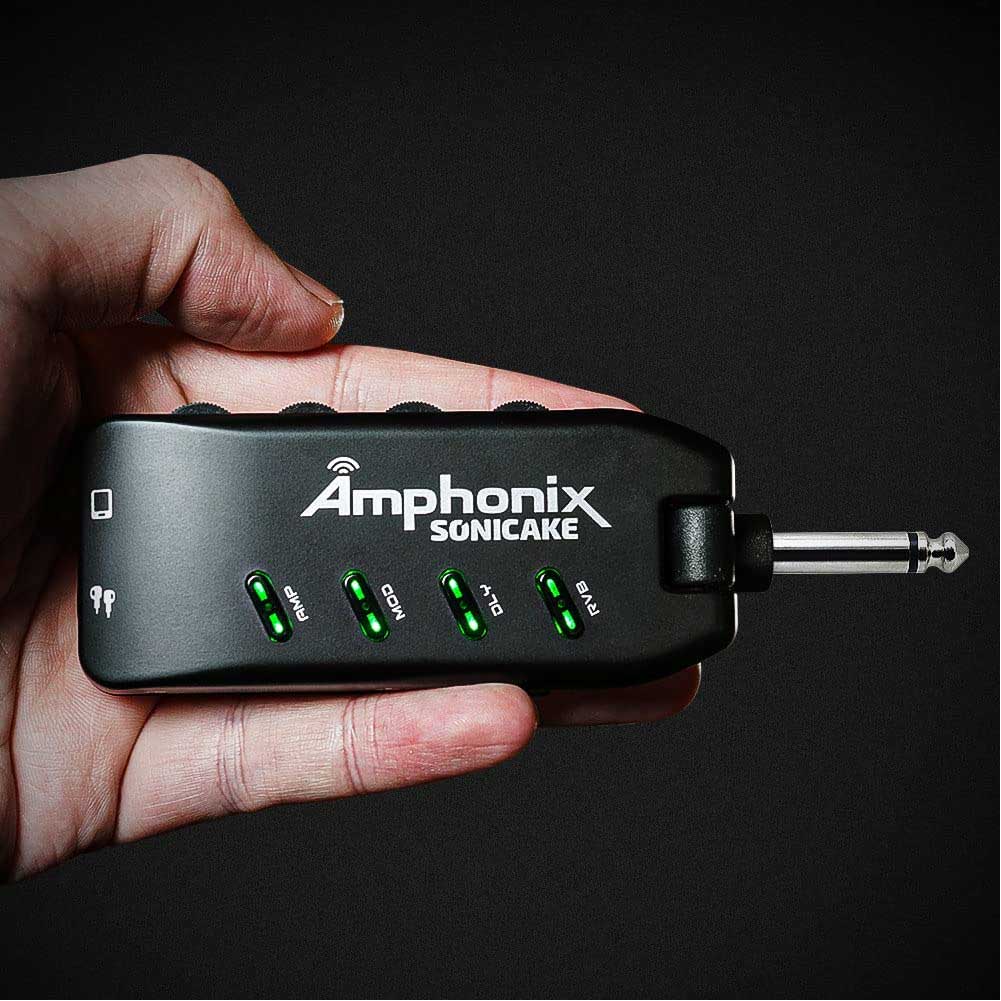 SONICAKE QAP-10 Amphonix Plug-in USB Chargable Portable Pocket Guitar Bass Headphone Amp Carry-On Bluetooth Bedroom Multi-Effects