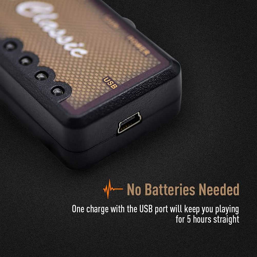 SONICAKE QAP-2 US Classic Guitar Headphone Amp Mini Guitar Headphone Amplifier Rechargeable Plug-in Pocket Bedroom Overdrive Reverb Effects