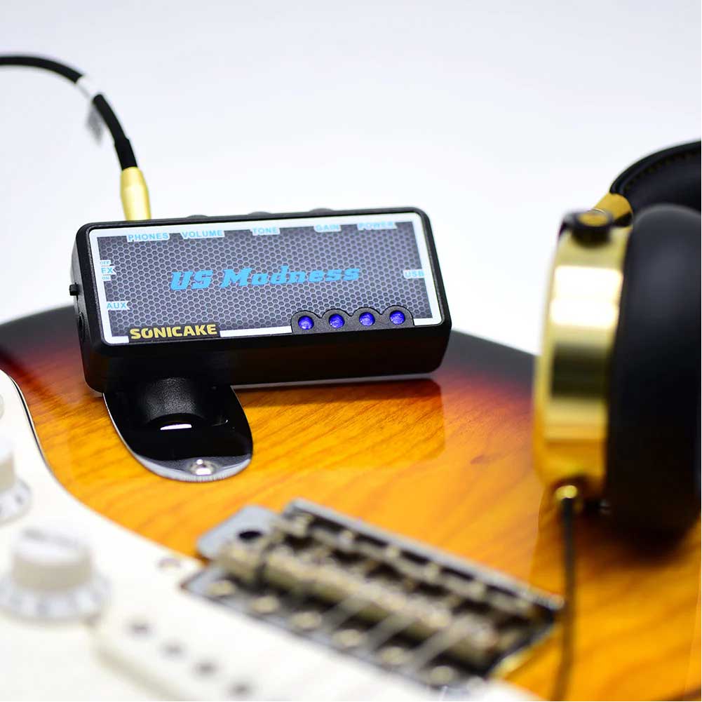 SONICAKE QAP-4 US Madness Guitar Bass Headphone Amp Mini Headphone Amplifier Rechargeable Pocket Chorus Effects