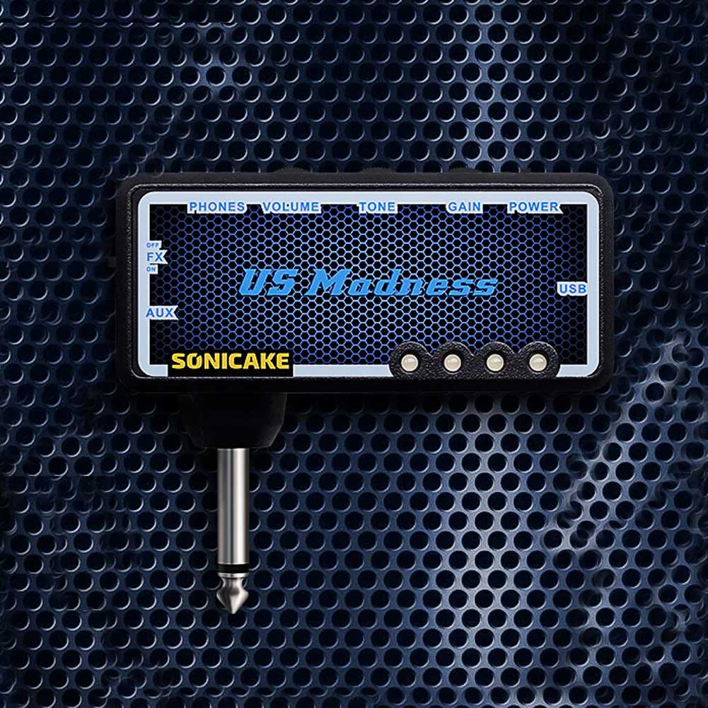 SONICAKE QAP-4 US Madness Guitar Bass Headphone Amp Mini Headphone Amplifier Rechargeable Pocket Chorus Effects