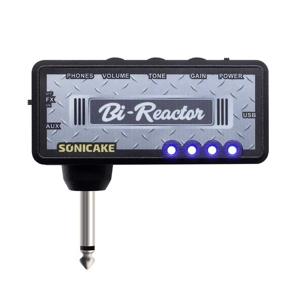 SONICAKE QAP-5 US Classic BI Read Guitar Headphone Amp Plug-in USB Chargable Portable Pocket Guitar Headphone Amplifier US Style High Gain Tone with Delay Carry-On Bedroom Effects