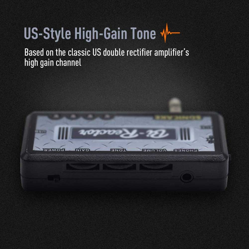 SONICAKE QAP-5 US Classic BI Read Guitar Headphone Amp Plug-in USB Chargable Portable Pocket Guitar Headphone Amplifier US Style High Gain Tone with Delay Carry-On Bedroom Effects