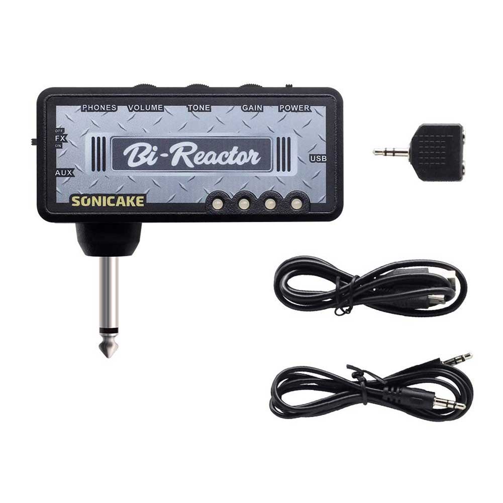 SONICAKE QAP-5 US Classic BI Read Guitar Headphone Amp Plug-in USB Chargable Portable Pocket Guitar Headphone Amplifier US Style High Gain Tone with Delay Carry-On Bedroom Effects