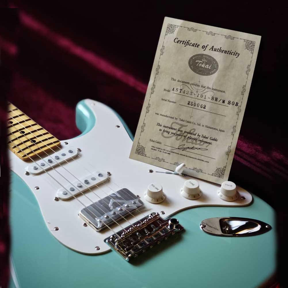Tokai AST423-101-SH-M SOB Classic S-Style HSS with PAF Bridge Pickup Maple Fingerboard Made in Japan with Hardcase