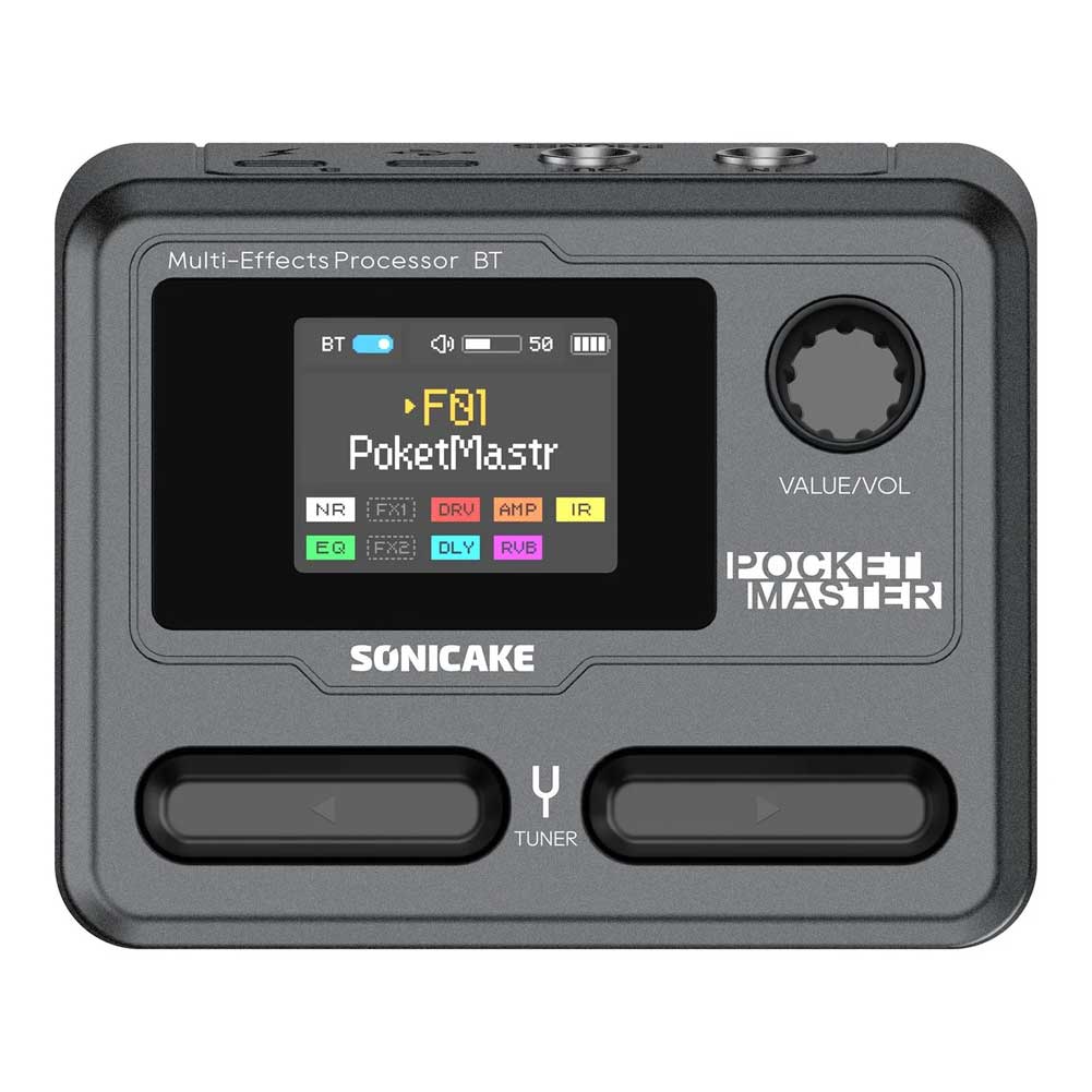 SONICAKE QME-10 BK Pocket Master Compact Guitar Multi Effects Processor with Built-in lithium battery
