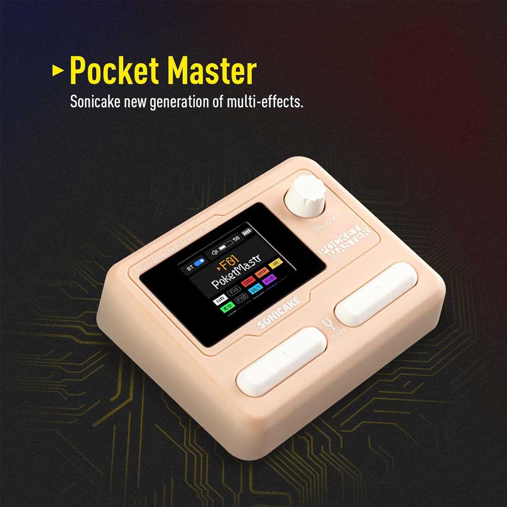 SONICAKE QME-10 PK Pocket Master Compact Guitar Multi Effects Processor with Built-in lithium batteryV