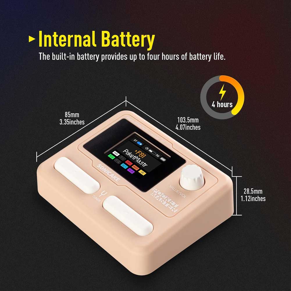 SONICAKE QME-10 PK Pocket Master Compact Guitar Multi Effects Processor with Built-in lithium battery