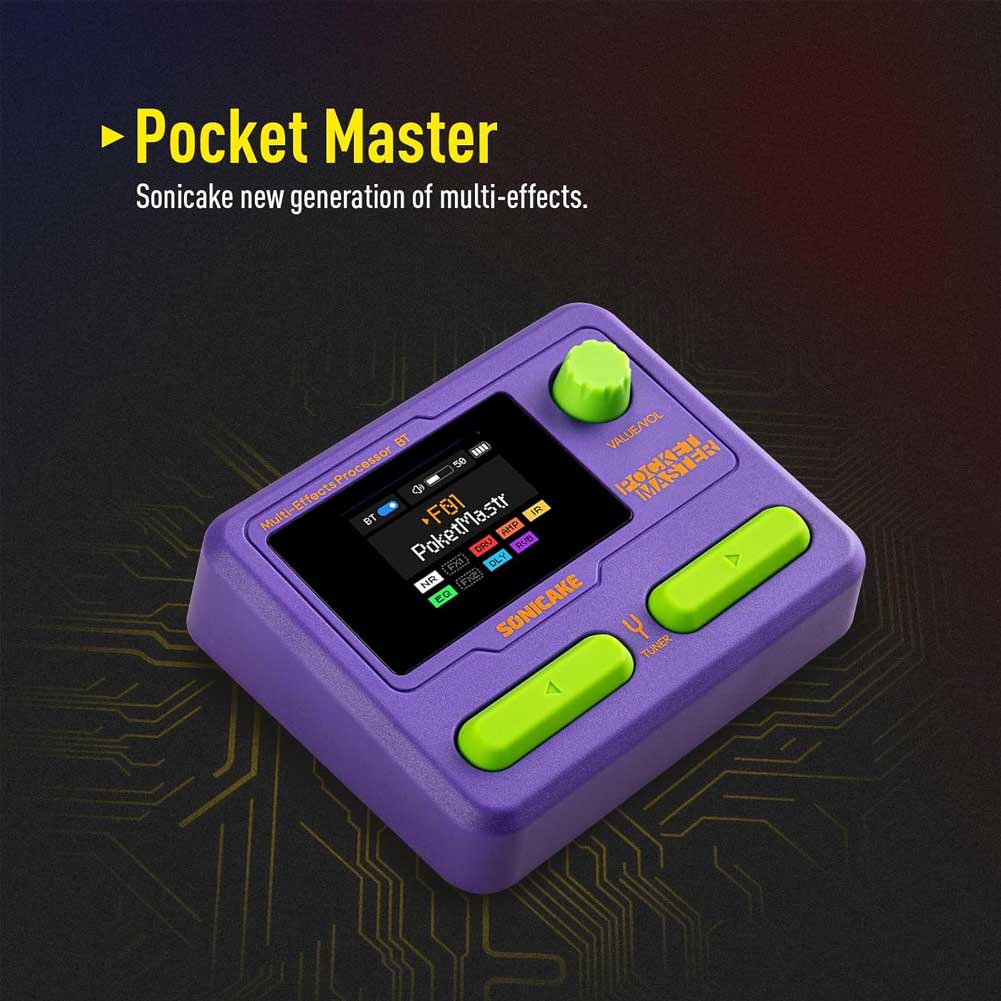SONICAKE QME-10 PP Pocket Master Compact Guitar Multi Effects Processor with Built-in lithium battery