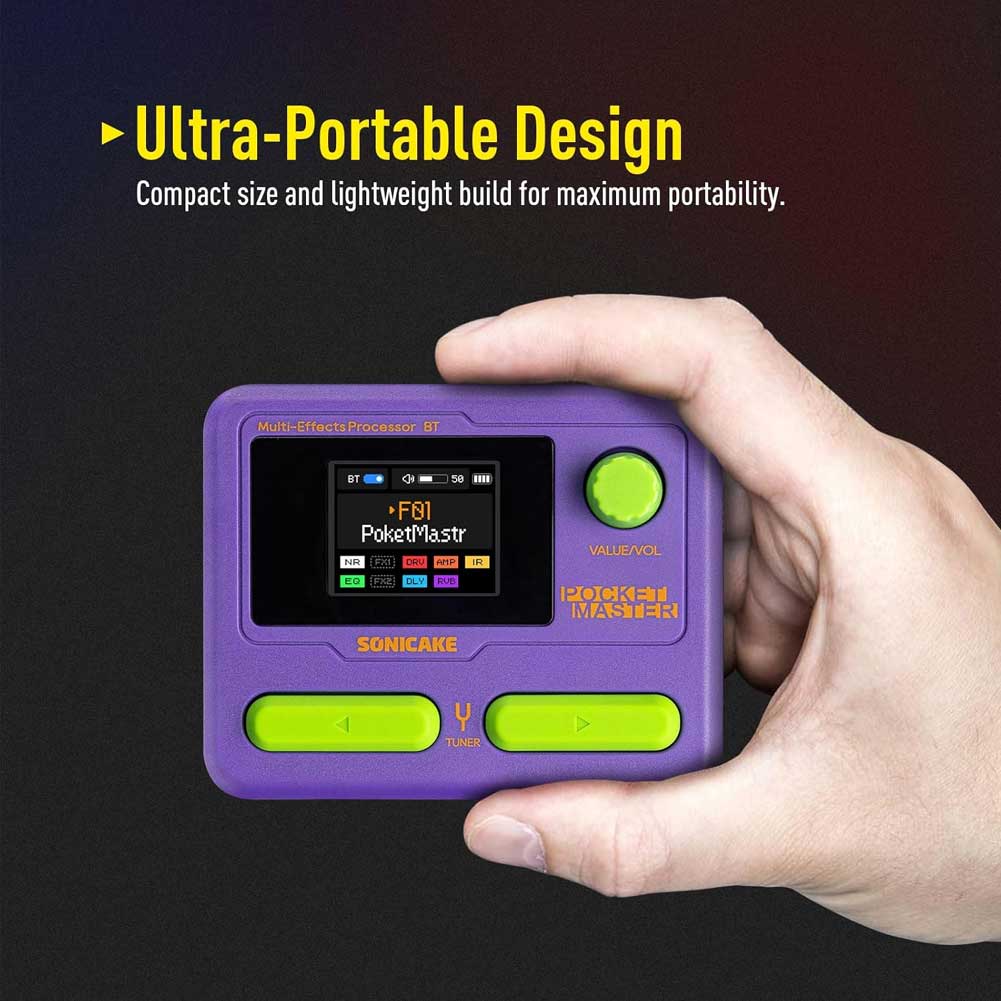 SONICAKE QME-10 PP Pocket Master Compact Guitar Multi Effects Processor with Built-in lithium battery