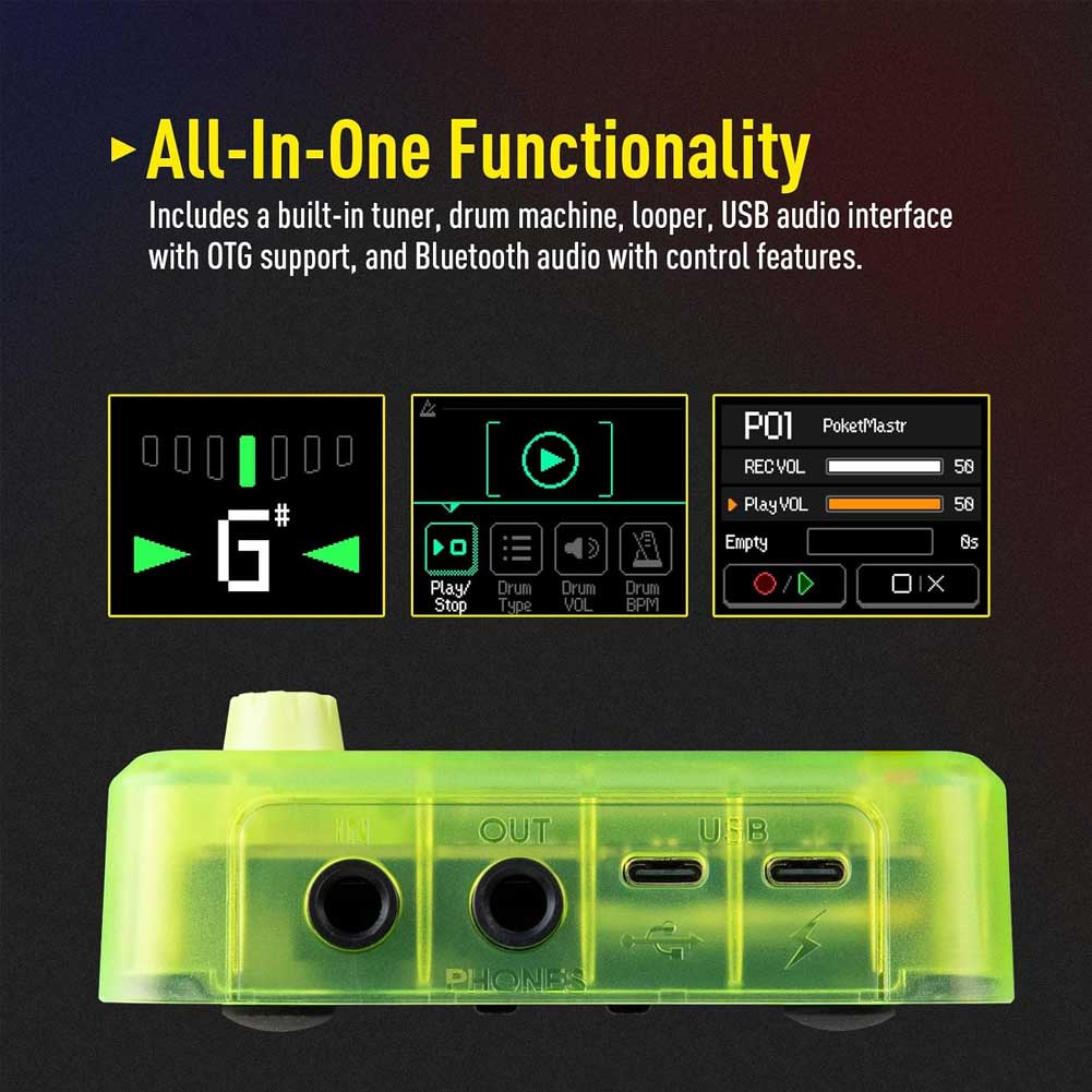 SONICAKE QME-10 TGN Pocket Master Compact Guitar Multi Effects Processor with Built-in lithium batteryV