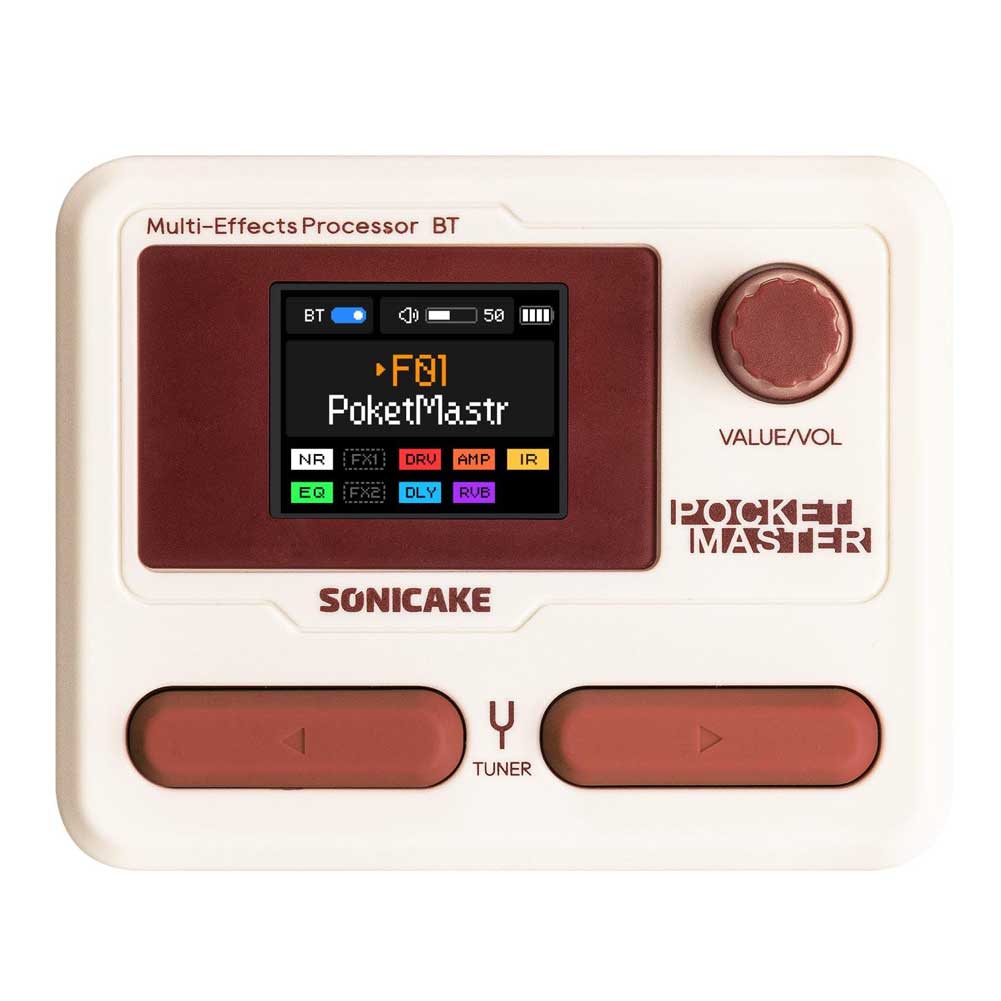 SONICAKE QME-10 WH Pocket Master Compact Guitar Multi Effects Processor with Built-in lithium battery
