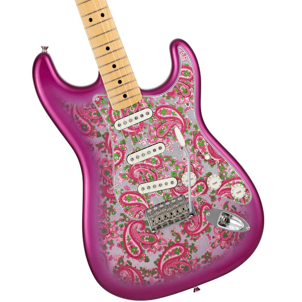 Fender Japanese Pink Paisley Stratocaster Limited Edition SSS Maple Fingerboard with Gig Bag 5631102311