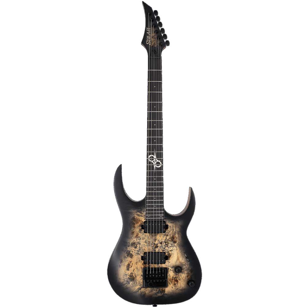Solar S1.6PB-27 S series S Type Poplar Burst Matte Baritone Evertune Bridge Electric Guitar 6 String with Gig Bag