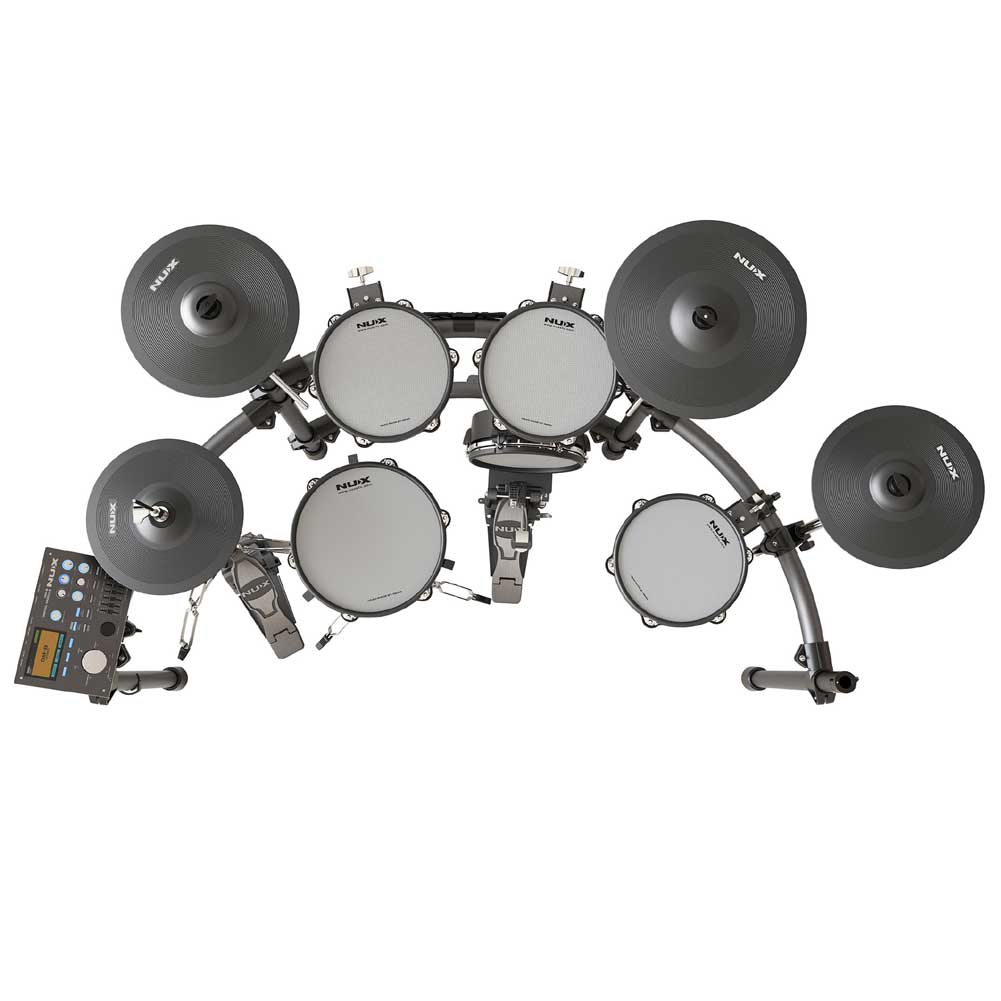 NUX DM-8 Digital Remo Mesh Heads 9 pcs Drum Kit Authentic Acoustic-like Feel Realistic Expressive Playing Robust Rack System