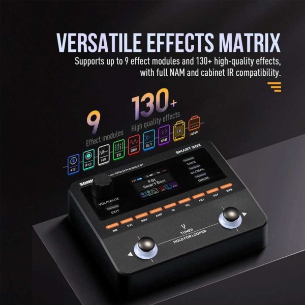 SONICAKE QME-20 Smart Box Multi Effects Pedal for Guitar with 130+