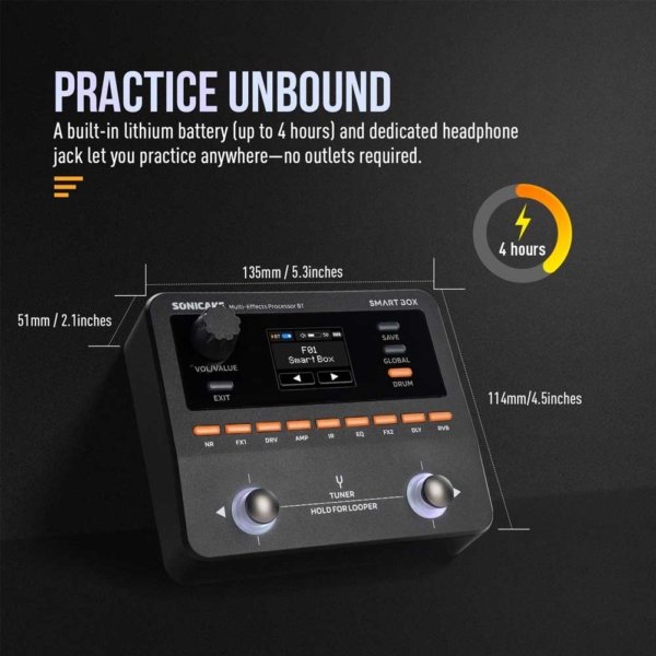 SONICAKE QME-20 Smart Box Multi Effects Pedal for Guitar with 130+