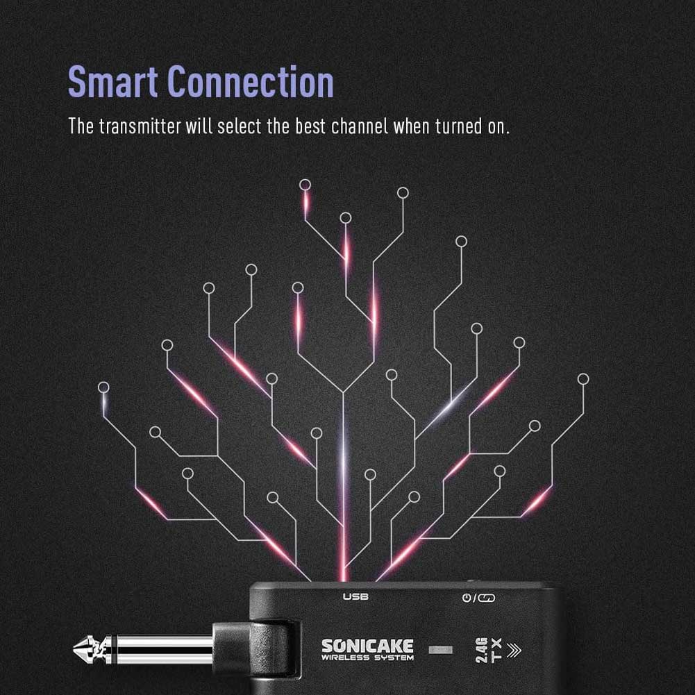 Sonicake QWS-10 2.4G Wireless Audio System for All Types of Guitar with Active or Passive Pickup Sonicake QWS-10 2.4G Wireless Audio System for All Types of Guitar with Active or Passive Pickup