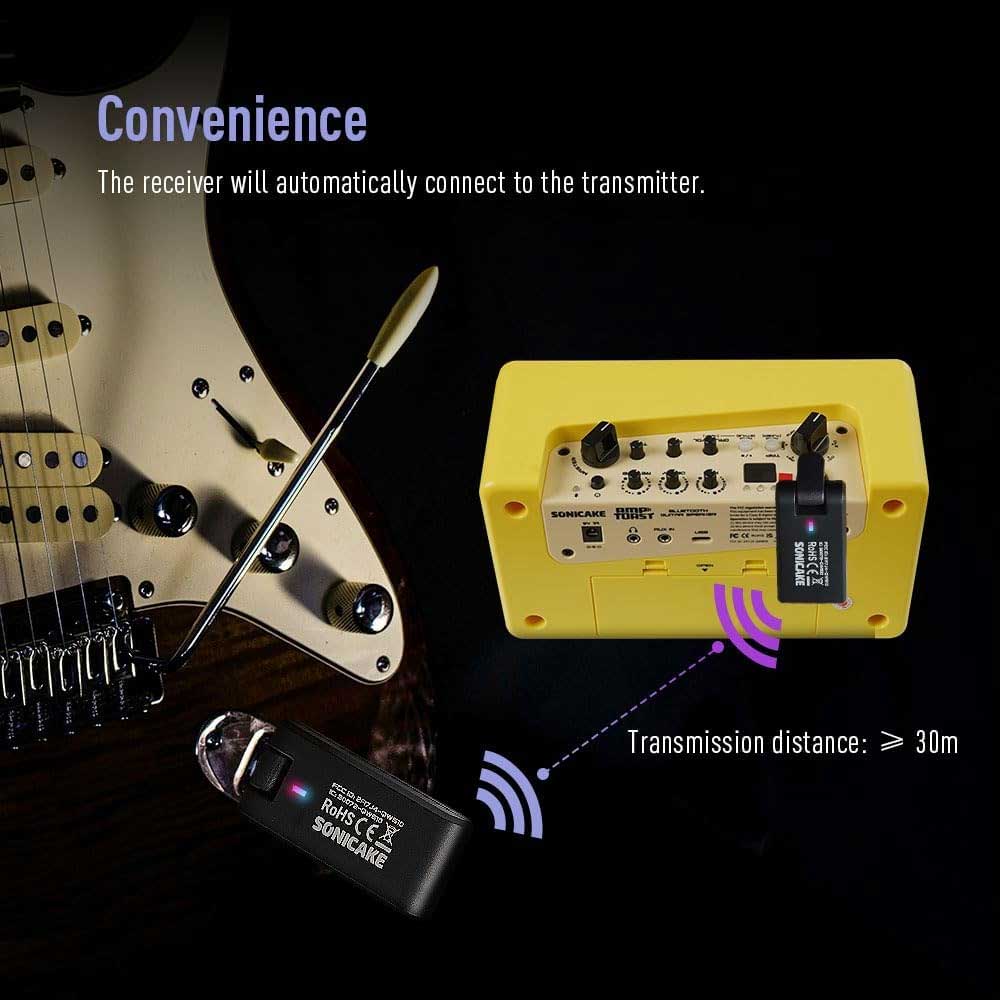 Sonicake QWS-10 2.4G Wireless Audio System for All Types of Guitar with Active or Passive Pickup Sonicake QWS-10 2.4G Wireless Audio System for All Types of Guitar with Active or Passive PickupV